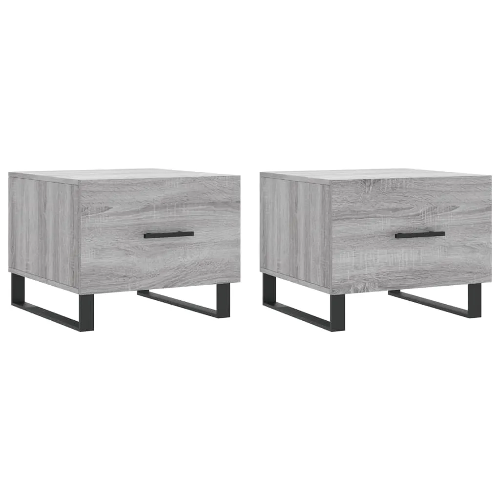 Offerta Set 2 Tavolini 50x50x40 cm Grigio Sonoma - Prezzo Shock