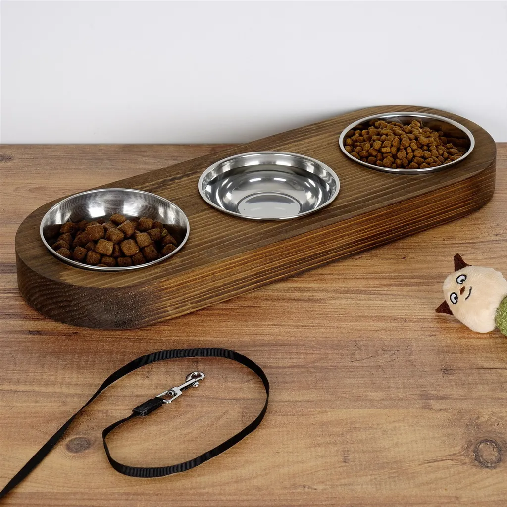Skye Decor PET016EVL Support pour colliers de chien en bois d'épicéa noyer