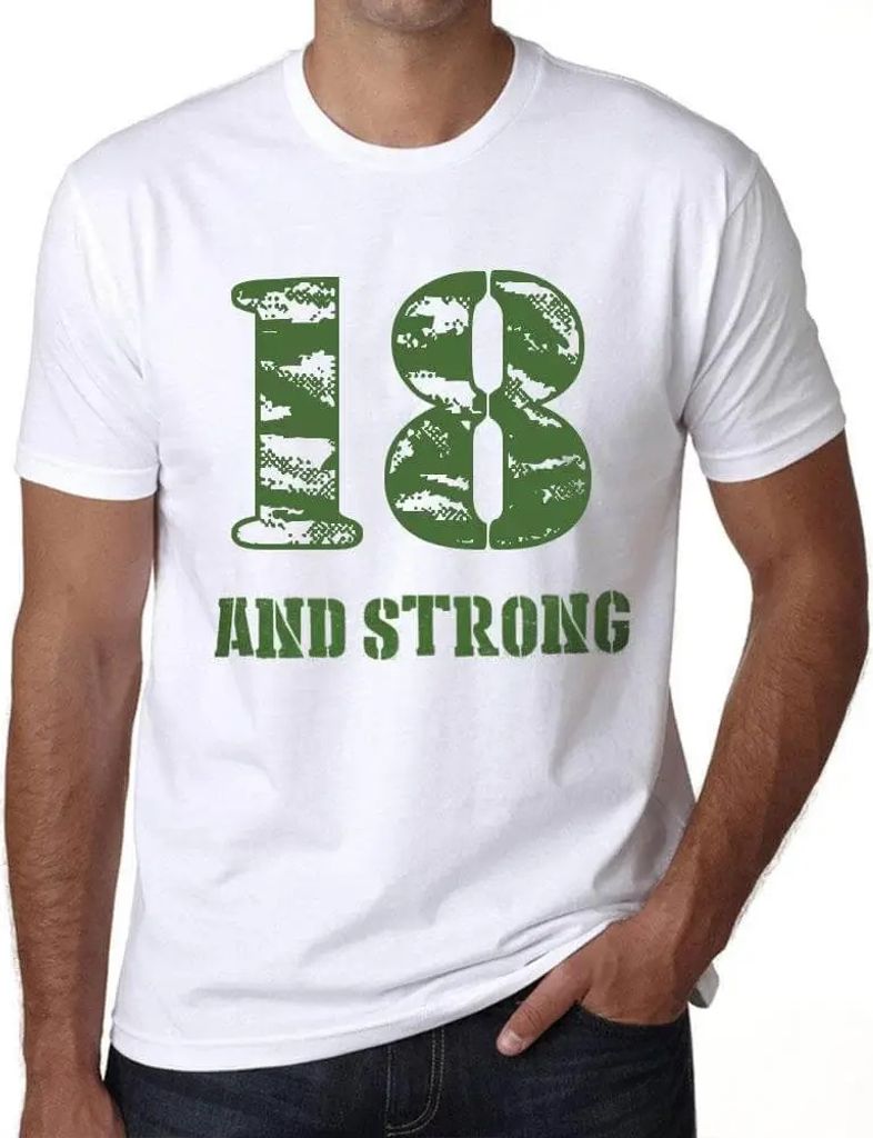 Herren Grafik T-Shirt 18 und stark – 18 And Strong – Geschenk 18. Geburtstag Jahrestag 18 Jahre Jubiläum 18 Jährige Mann Jahrgang 2006 Kurzar...