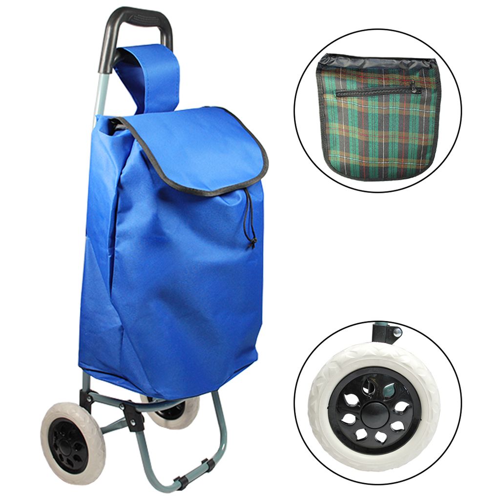 Einkaufstrolley Trolley Einkaufswagen Handwagen Koffer Handgepäck Trolli Roller E4 blau