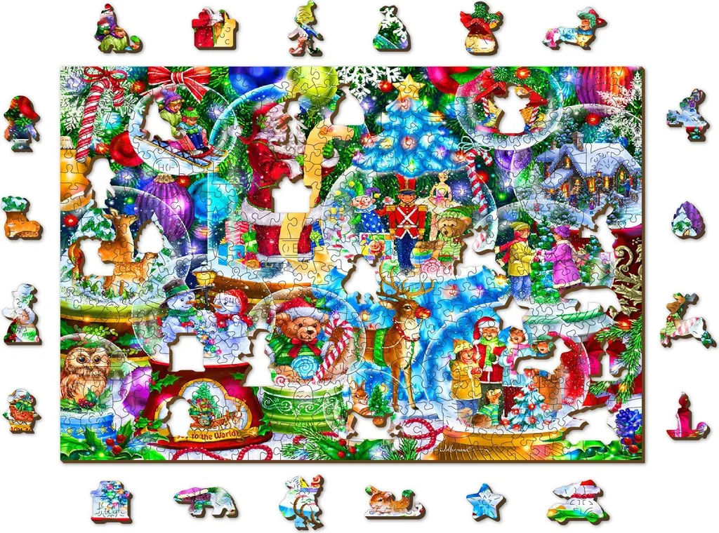 Puzzle bois Noël L 505 pièces : Fini le carton qui s'abîme et s'use