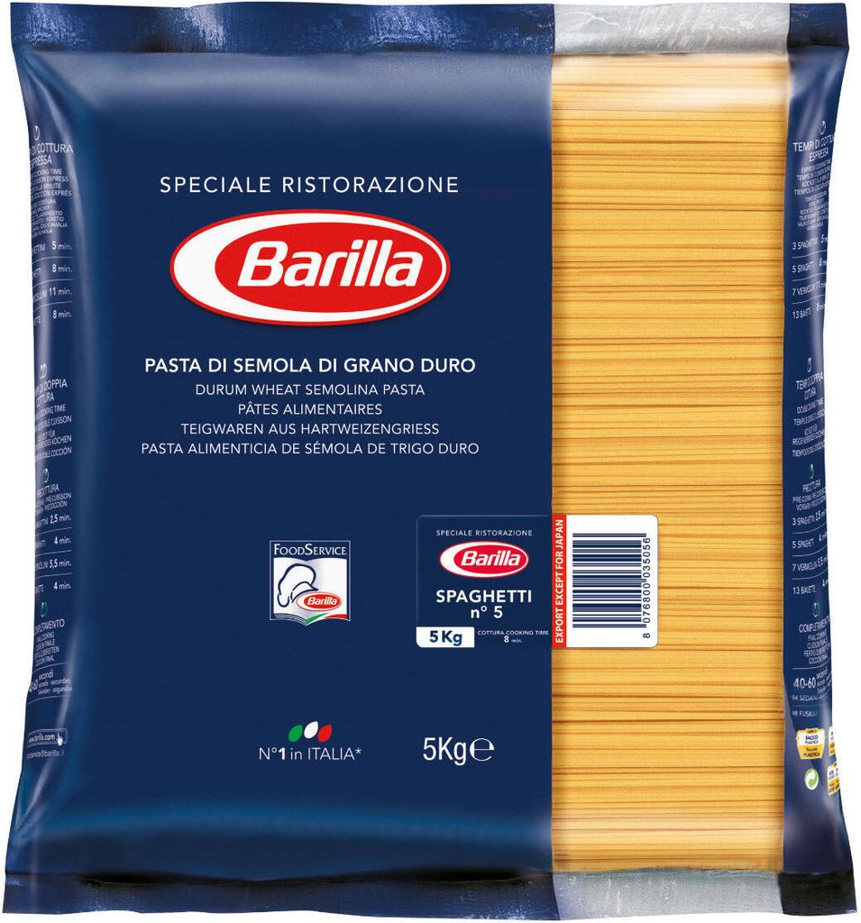 Barilla Spaghetti No. 5 Long těstoviny z tvrdé pšeničné Obrázek produktu 