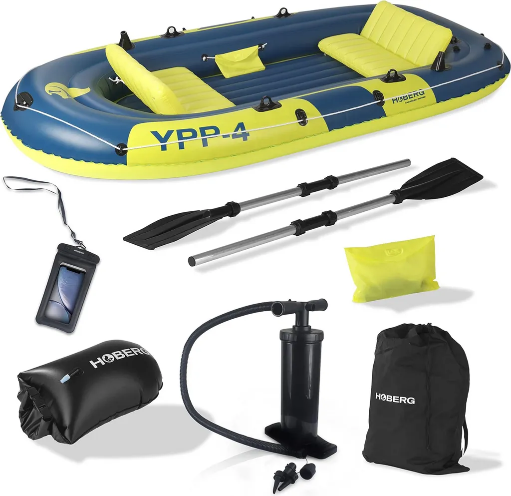 Hoberg Bateau pneumatique 4 places YPP-4 avec rames en PVC renforcé