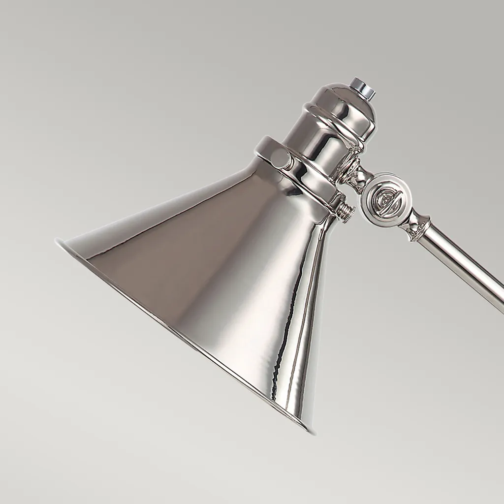 Lampe Provence Elstead Nickel Poli - Éclairage de bureau ajustable 59cm - 5