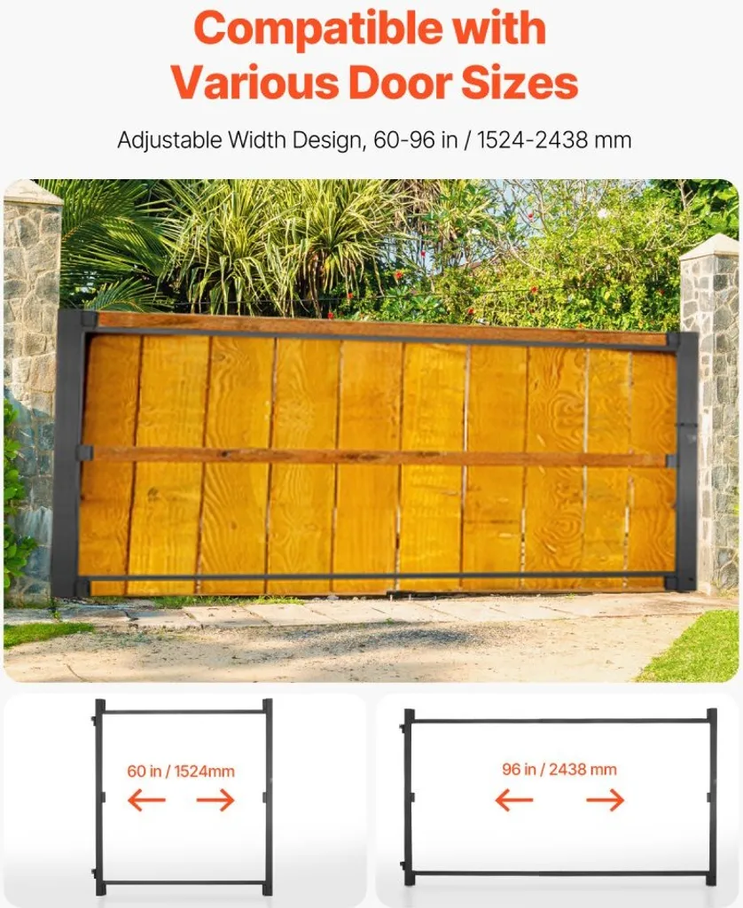 Kit de porte ajustable en fer 152-243cm structure de cadre robuste - 5