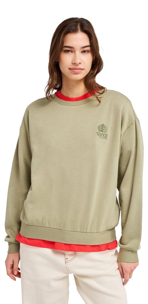 Roxy Damen Sweatshirt Surfing by Moonlight Oil Green : S Größe: S