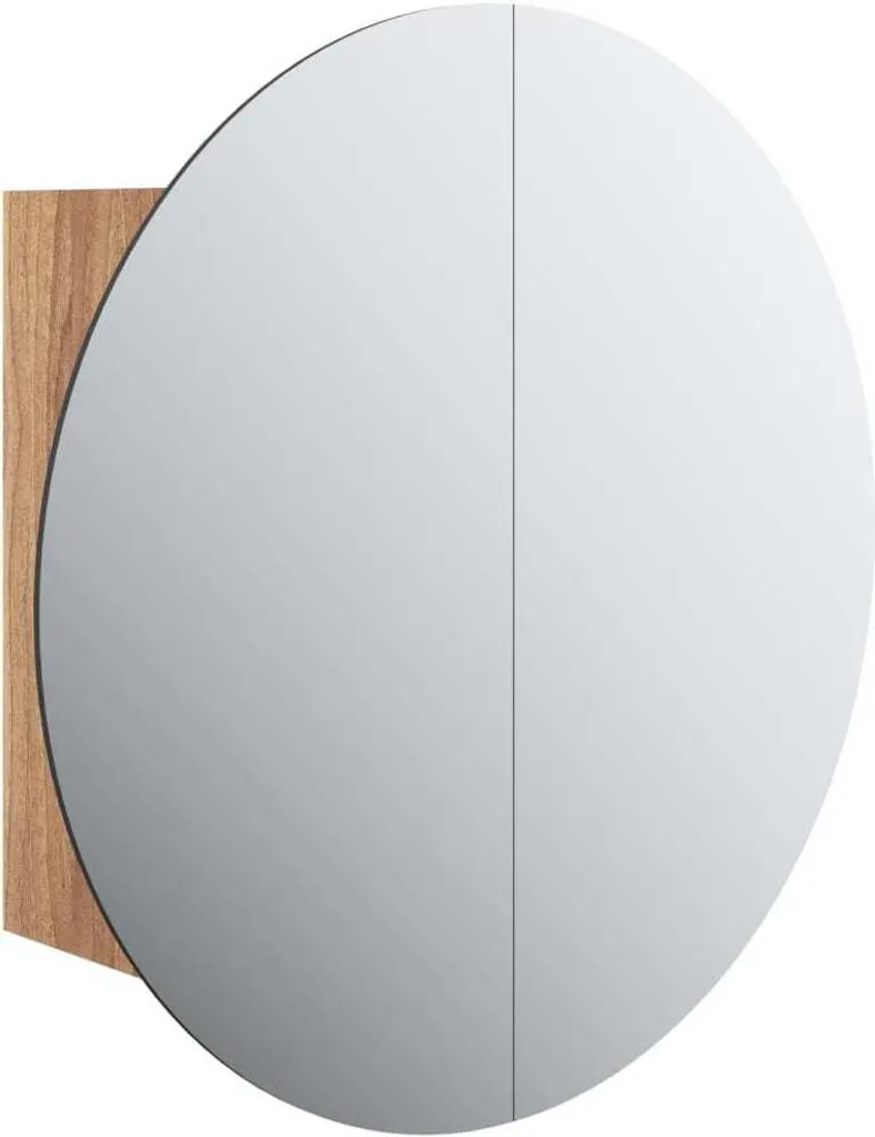 Armoire de Salle de Bain pour Maquillage avec Miroir LED Aspect Chêne