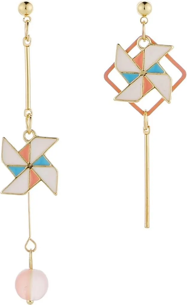Boucles d'oreilles Hypoallergéniques en Argent avec Motif Moulin à Vent