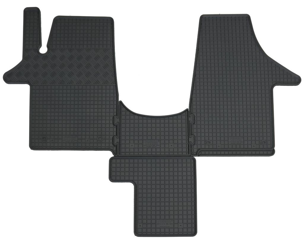 Gummifußmatten 4-teilig für VW T5 / T6 (2003-2019), Fahrzeuge mit 2 Einzelsitzen