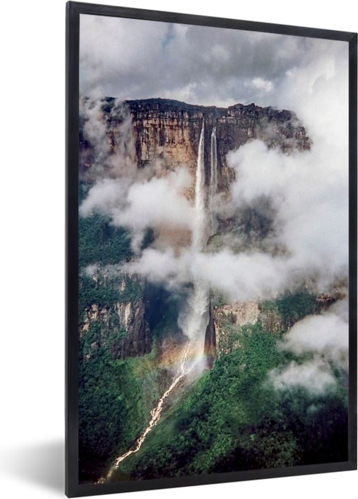 MuchoWow MuchoWow Gerahmtes Poster Wolken umgeben die Landschaft des Canaima-Nationalparks 40x60 cm - Poster mit zchwarzem Bilderrahmen - Papie...