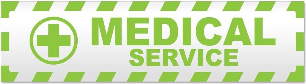 Kiwistar Medical Service Kreuz gestreift Magnetschild Schild magnetisch - 45cm Lindgrün - Magnetfolie für Auto PKW Kfz