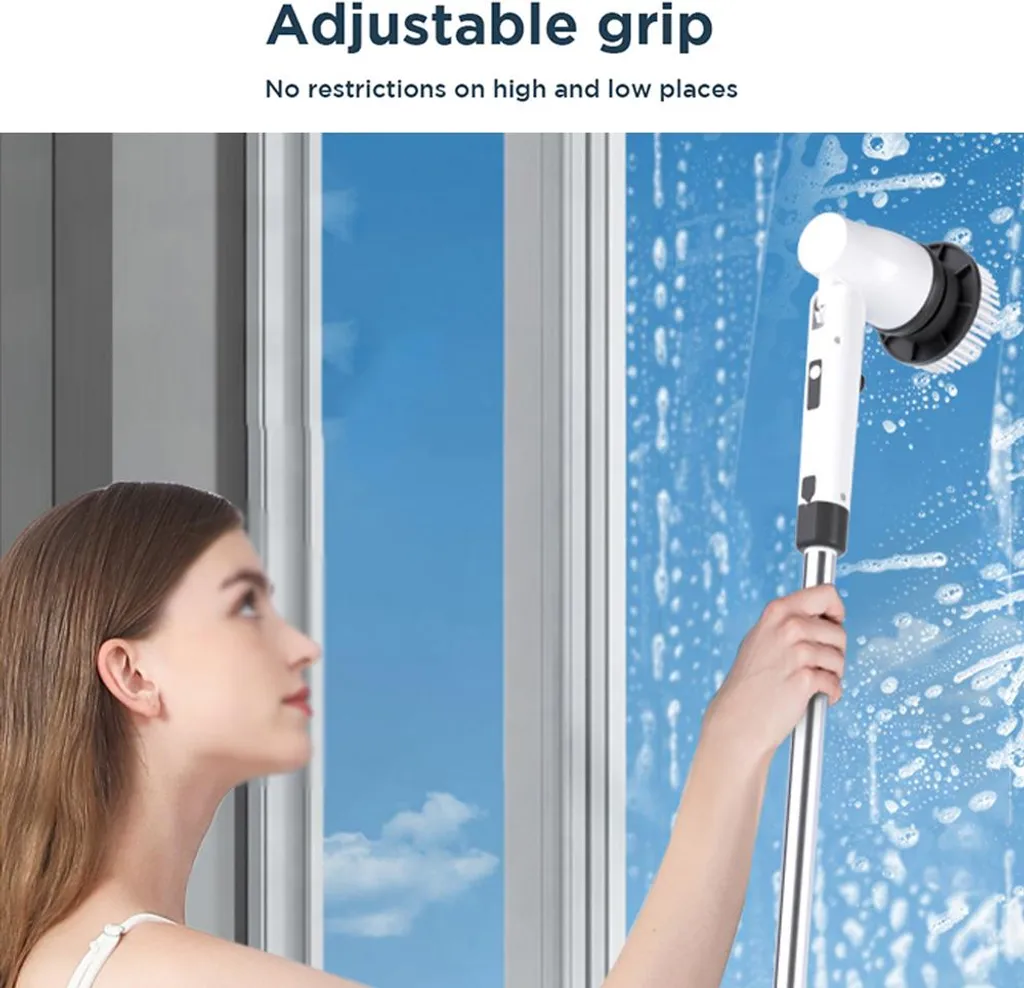 Brosse à épousseter électrique avec manche rétractable 137cm sans fil - 6