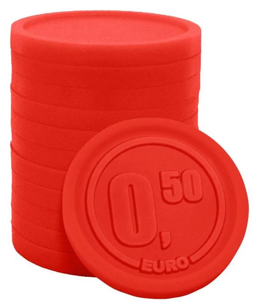 Jetons buvette pour événements et festivals 0,50€ rouges - 250 unités