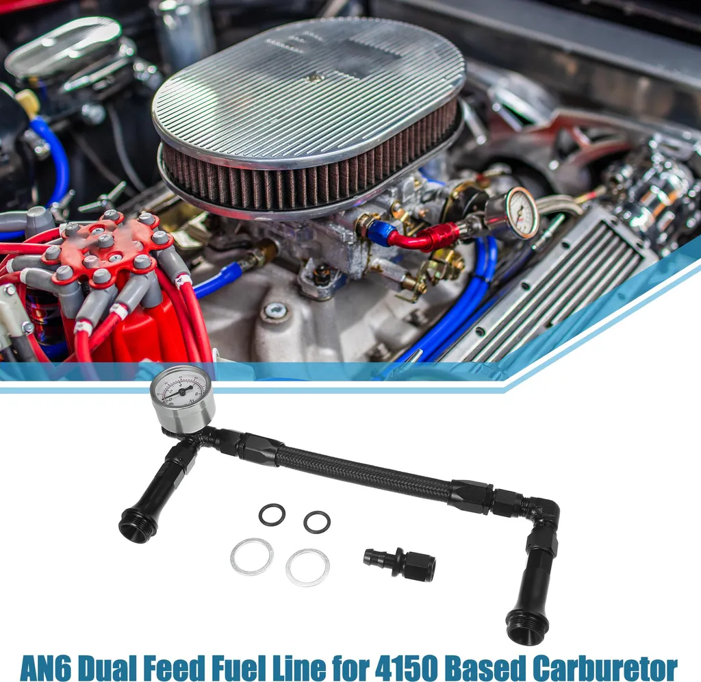 Tuyau de carburant 4150 double alimentation AN6 en aluminium noir