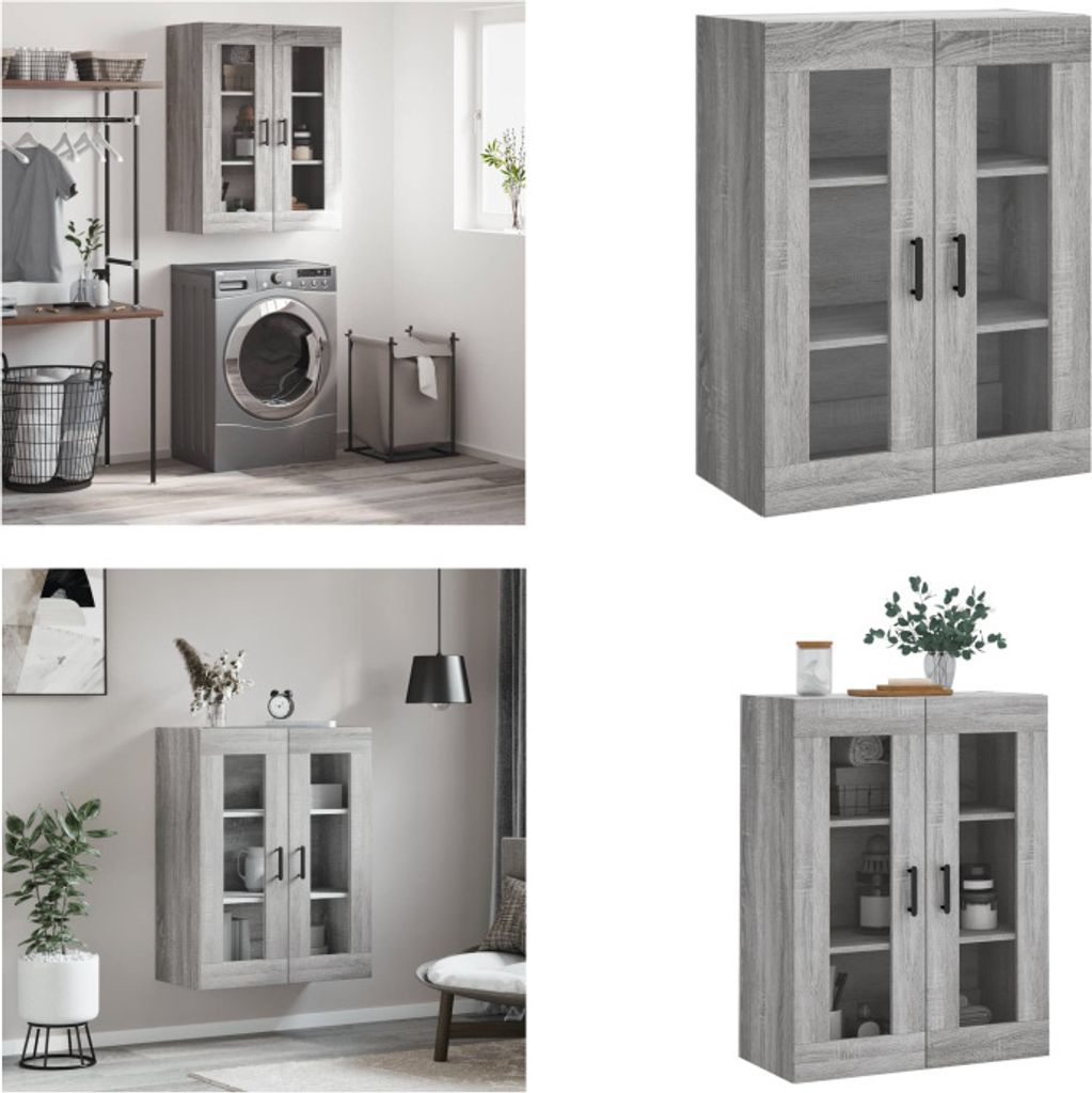vidaXL Wandschrank Grau Sonoma 69,5x34x90 cm - Wandschrank - Wandschränke - Schrank - Lagerschrank