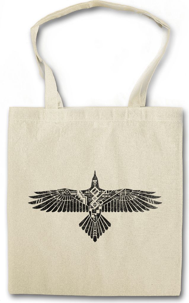 Urban Backwoods Robot Raven, Stofftasche, Farbe: Beige