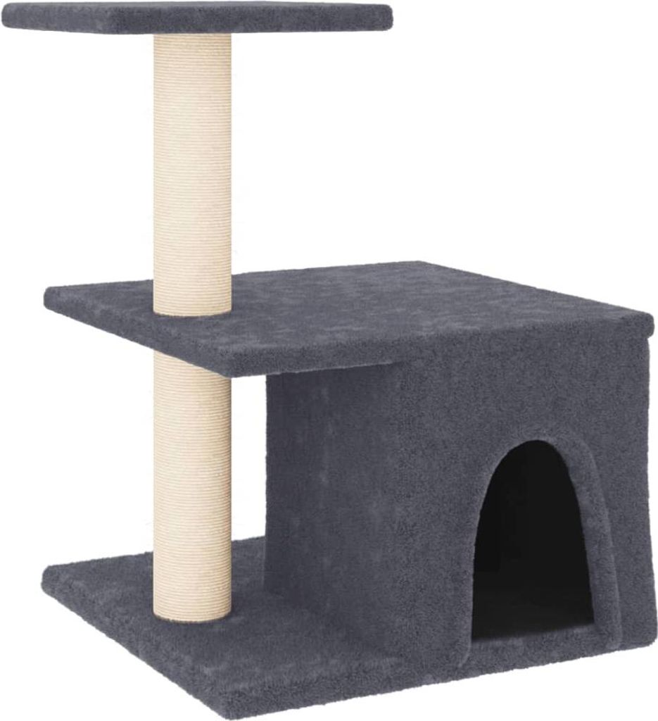 vidaXL Kratzbaum mit Sisal-Kratzsäulen Dunkelgrau 48 cm