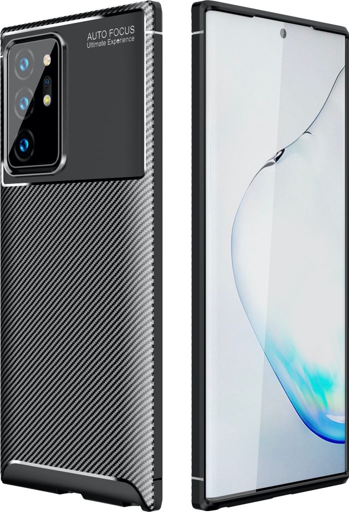 Huawei P40 Pro Hülle AVANA Schutzhülle Silikon Slim Case Schwarz Bumper Cover Carbon Optik