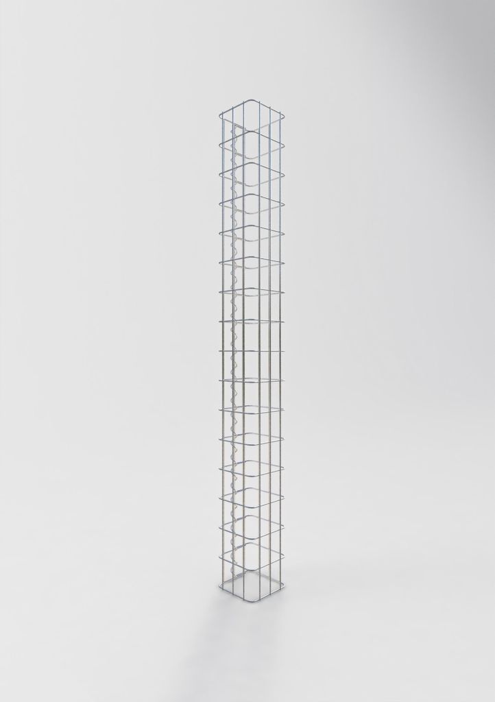 Gabionensäule eckig 17  cm x 17  cm, 160 cm Höhe, MW 5 cm x Produktbild 