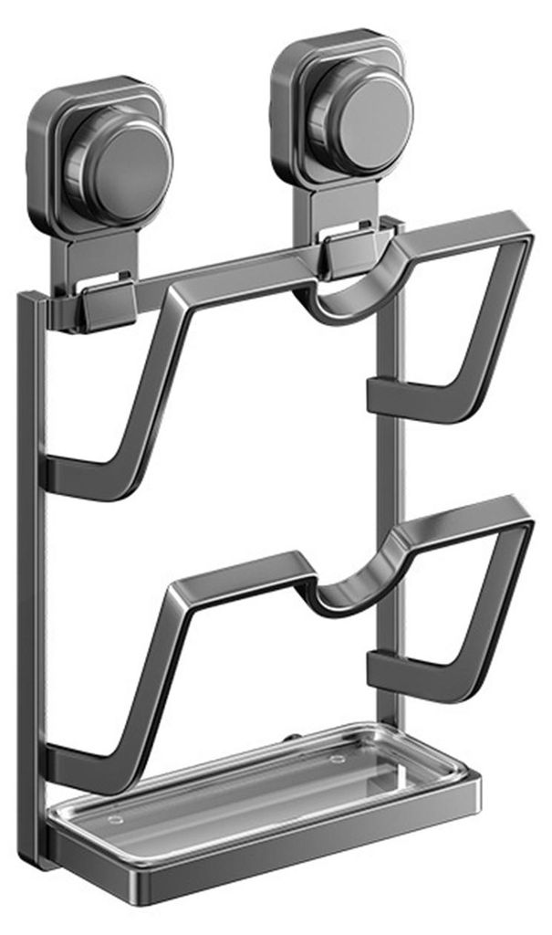 Wandmontierter Topfdeckelhalter mit Saugnapf, Küchen-Topfdeckel-Organizer, Aufbewahrungsgestell für Pfannendeckel mit abnehmbarer Tropfschale fü...