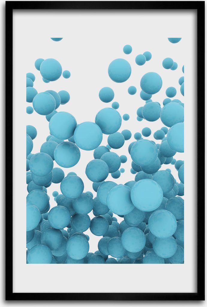 Bild - Bilderrahmen - 40 cm x 60 cm - MDF - Rahmen - Wandkunst - Abstraktion Kugeln