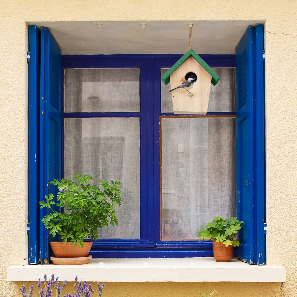 Casetta Per Uccelli Da Esterno Con Palo In Metallo, Design Vintage Con Rubinetto E Farfalle, Alta 52 Pollici, Verde Acqua
