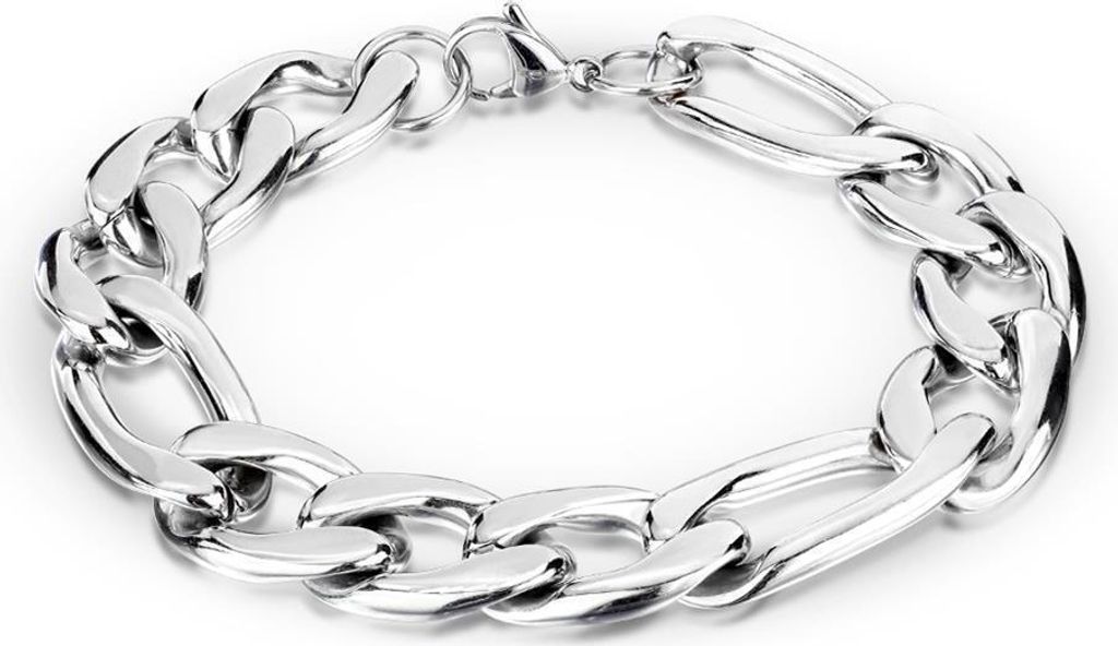 Armband mit großen und kleinen Gliedern Silber aus Edelstahl Uni