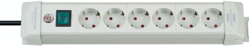 Brennenstuhl Premium-Line Steckdosenleiste 6-fach lichtgrau Produktbild 