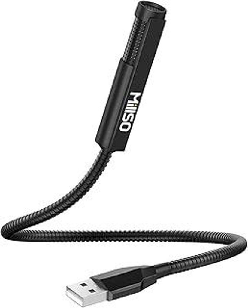MillSO USB Mikrofon für PC Laptop PS5 PS4, Omnidirektionaler Kondensator Mikrofon mit 360° verstellbar flexiblem Schwanenhals für Aufnahme, Onli...