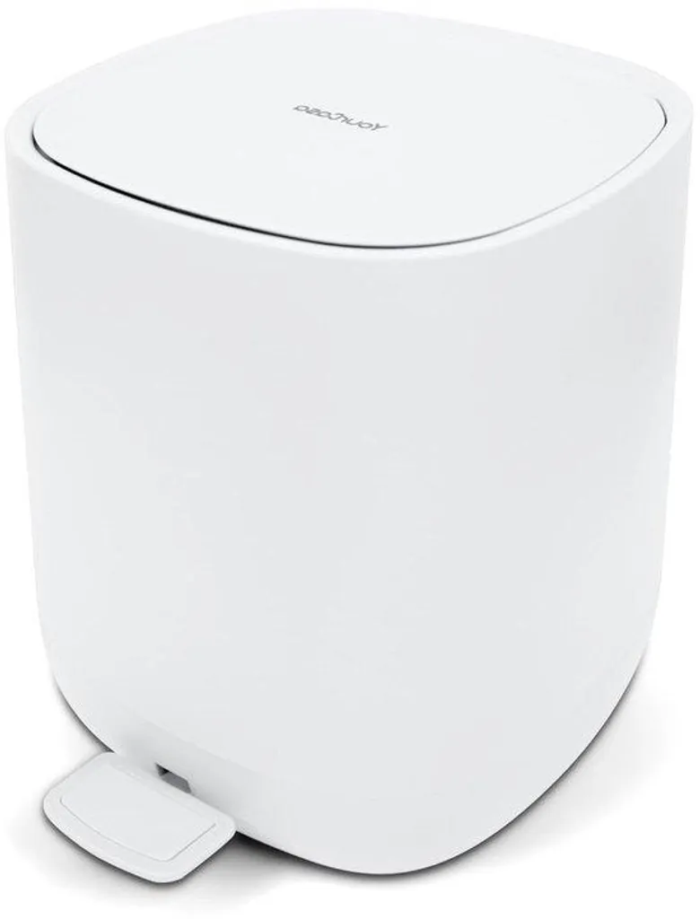 Corbeille à papier blanche de 5 litres avec couvercle à fermeture douce