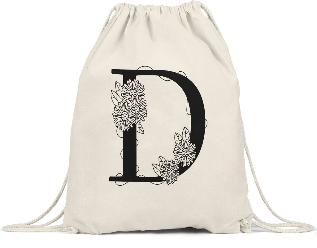 Buchstaben-Tasse D Tasse mit Buchstabe Alphabet Monogramm Blumenmotiv Geschenkidee Anfangsbuchstabe