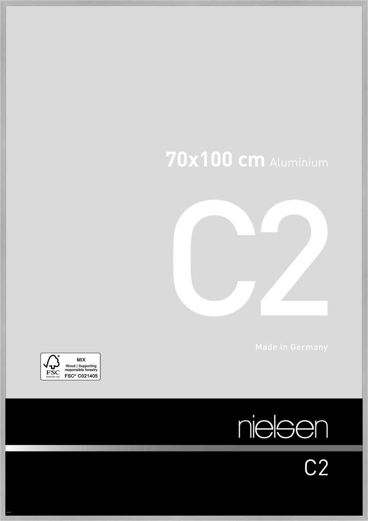 nielsen Aluminium Bilderrahmen C2 Vision, 70,0x100,0cm, Struktur Silber matt