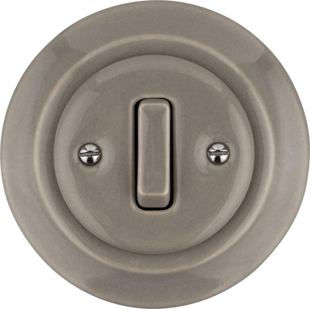 Interrupteur Série UP Porcelaine Rétro Tout-en-Un Cadre + Insert + Couvercle - Série PR1 Blanc