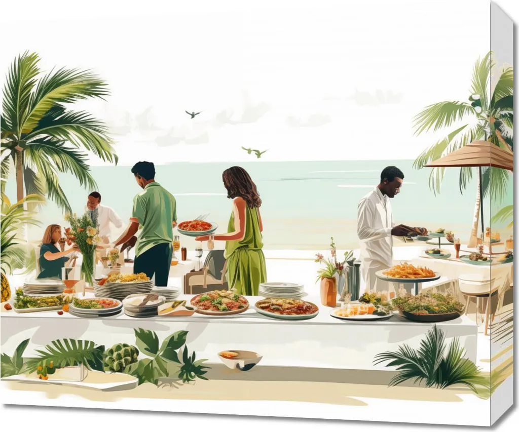 Quadro Mare e Palme 60x50 - Stampa Tropicale Vacanze per Casa