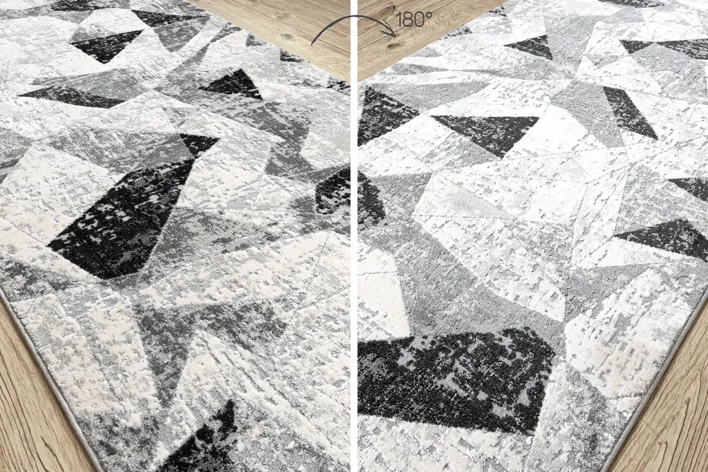 Tapis de marche escalier 60x190 cm TULS gris anthracite géométrique - 4