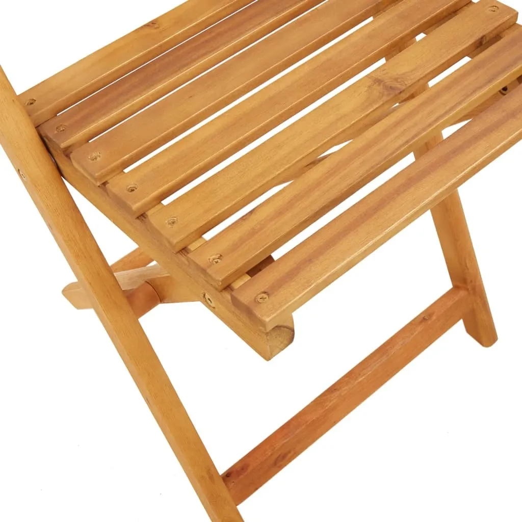 Set da Esterno vidaXL 3 Pz Legno Massiccio Acacia Motivo a Foglie - 8
