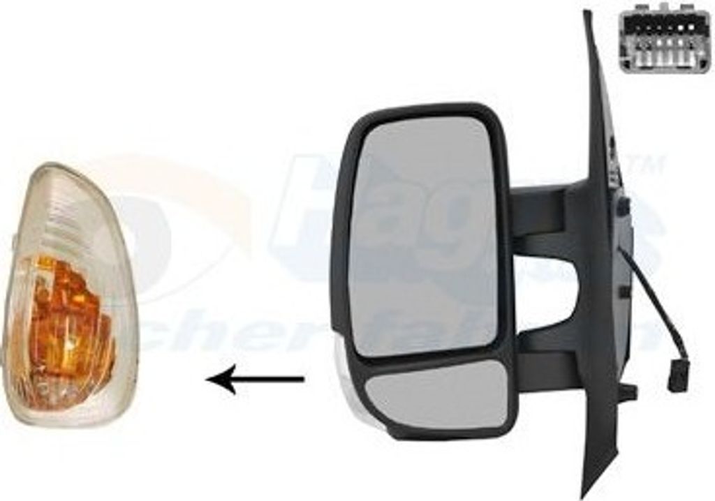 Außenspiegel links bezeizbar + Blinklicht für Nissan NV400 Opel Movano Renault Master2,3CDTI