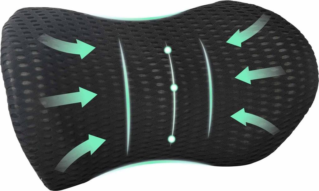 vidaXL Rückenkissen Schwarz Viscoschaum 46 x 24 x 11 cm