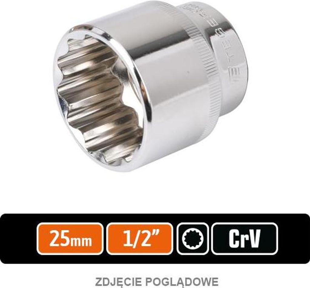 Steckschlüssel 1/2" zwölfkantig 25 mm / TEGER
