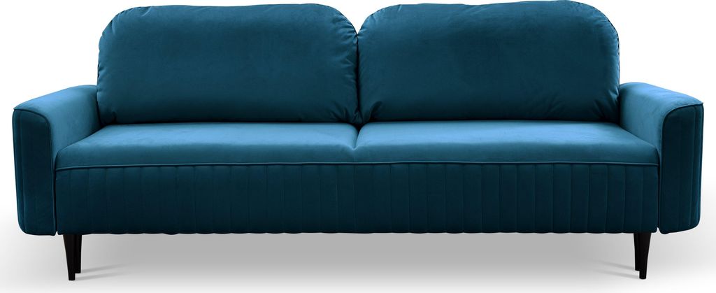 Sofa FILO mit Schlaffunktion, Schlafsofa, Wohnzimmersofa, Couch, Soffa, Bettsofa, Velours-Stoff – Blau VELLUTO 11