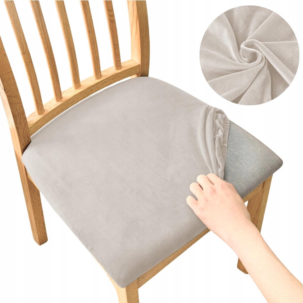 Stretch Sitzbezug für Stühle - 40 x 40 cm - Kühles Beige Produktbild 