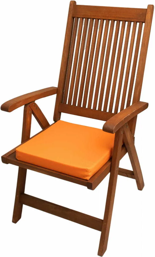 Cuscino Sedia Giardino 40x40 Arancione Set 2 Pezzi - Imbottitura 4cm Extra - 1