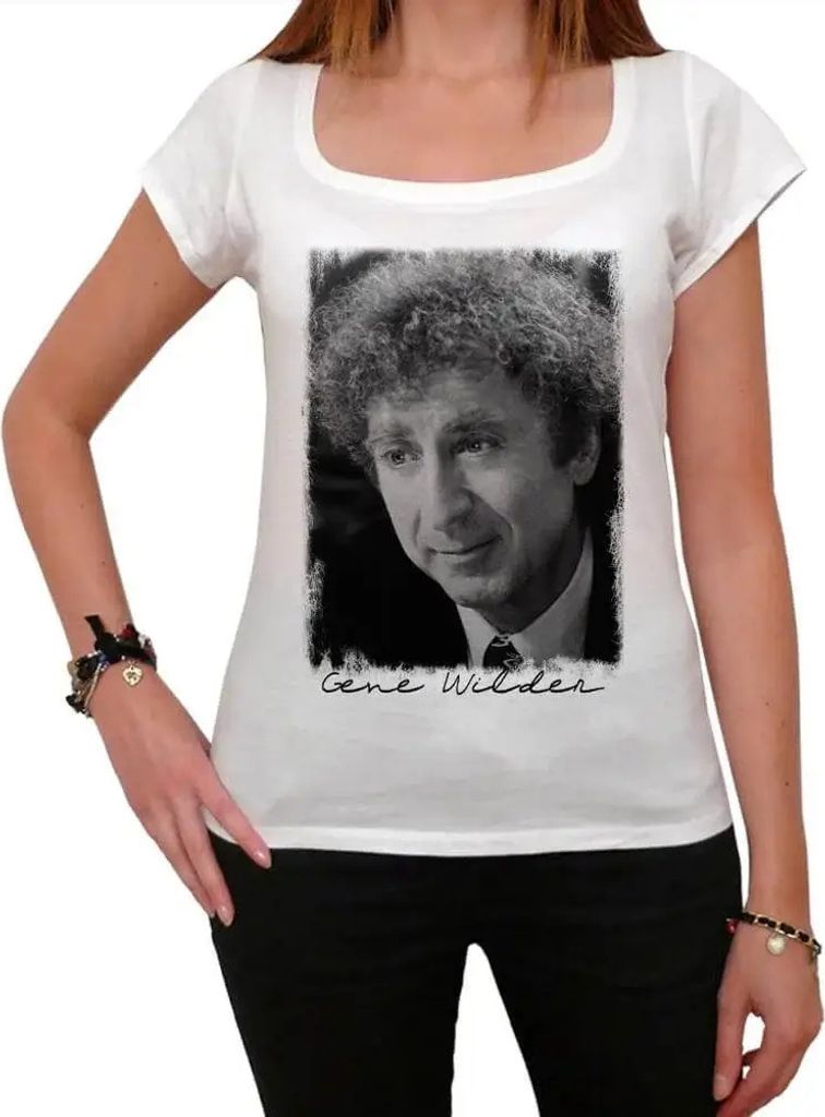 Damen Grafik T-Shirt Gene Wilder 2 Öko-Verantwortlich Vintage Jahrgang Kurzarm Lustige Druck Geburtstag Geschenk Frau
