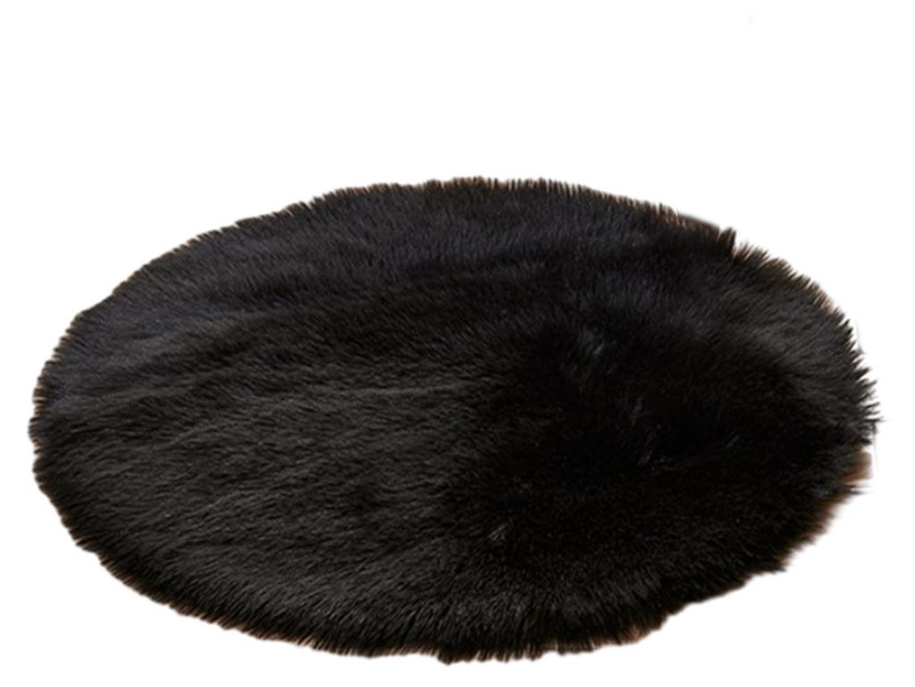 Runde, flauschige Plüschmatte, weicher Schlafzimmerteppich, einfarbig, maschinenwaschbar, flauschiger Teppich für Kinderzimmer, Babyzimmer, Wohnz...