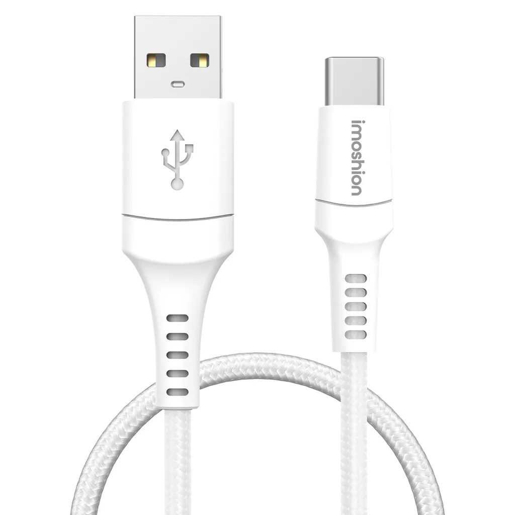 iMoshion Cavo USB-A to USB-C 1m - Nylon Bianco - Robusto ed Economico