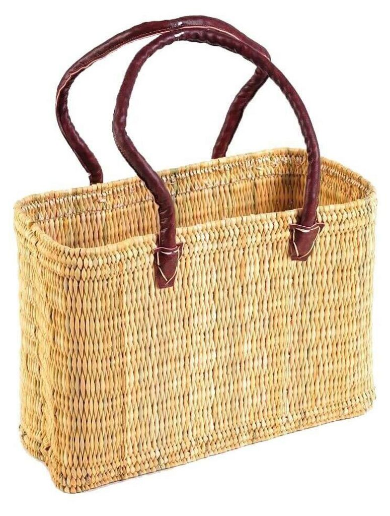 Sac en jonc de mer grand long manche Panier à provisions Image du produit 