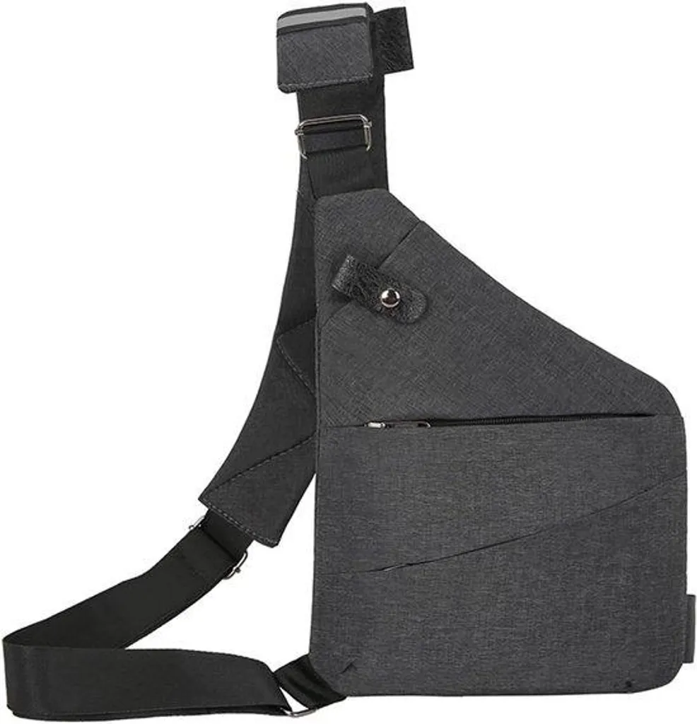 Sac à bandoulière noir multi-poches imperméable en nylon haute densité