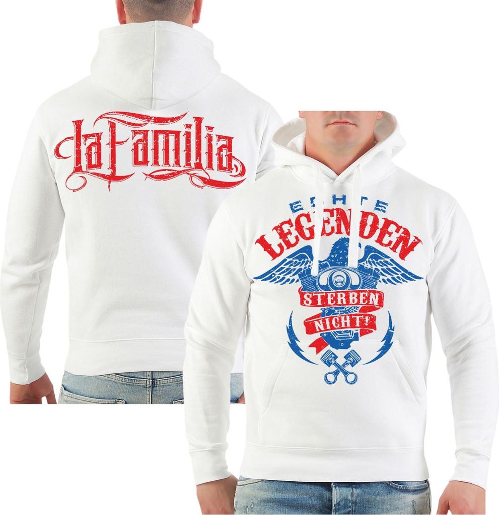 Herren Kapuzenpullover Biker Echte Legenden sterben nicht