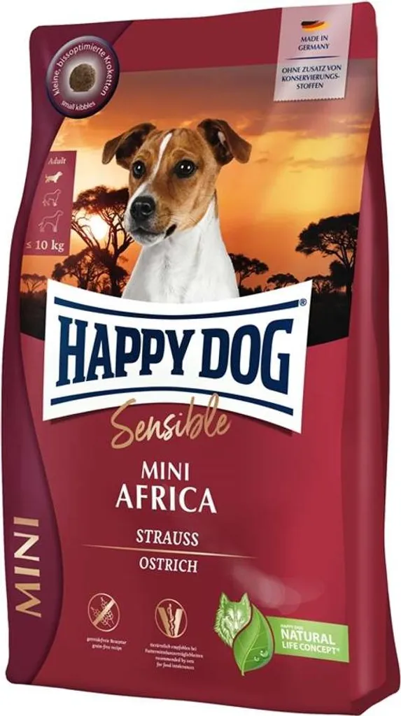 Cibo Cani Senza Cereali Happy Dog Mini Africa 4kg - Struzzo Monoproteico
