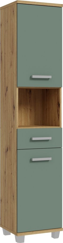 Seitenschrank >Veris < in Artisan Eiche/Salbei - 40,2x186,8x34,8cm (BxHxT)